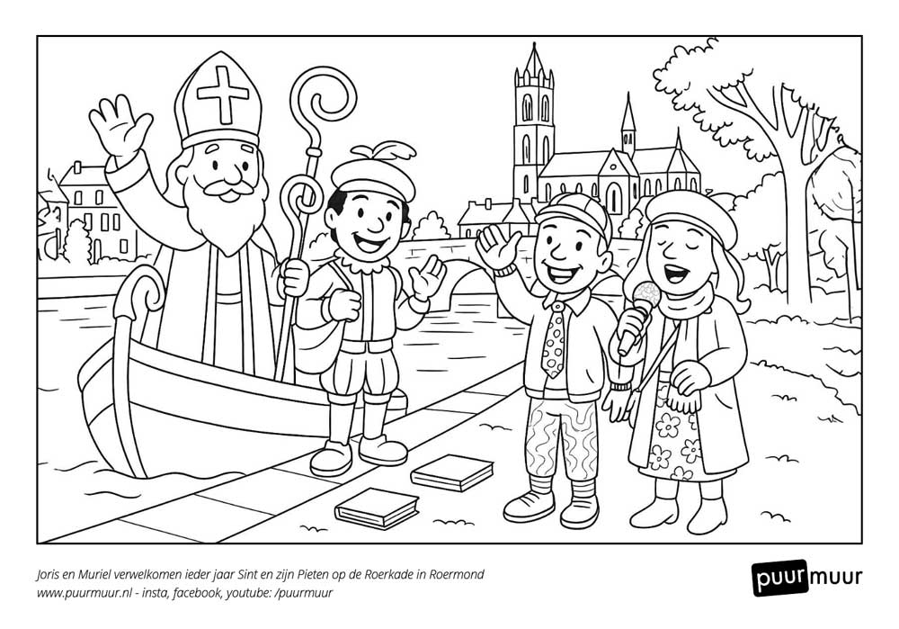 kleurplaat sinterklaas kade roermond